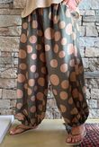 Basso Big Dot Balloon Cuff Pant Khaki & Tan